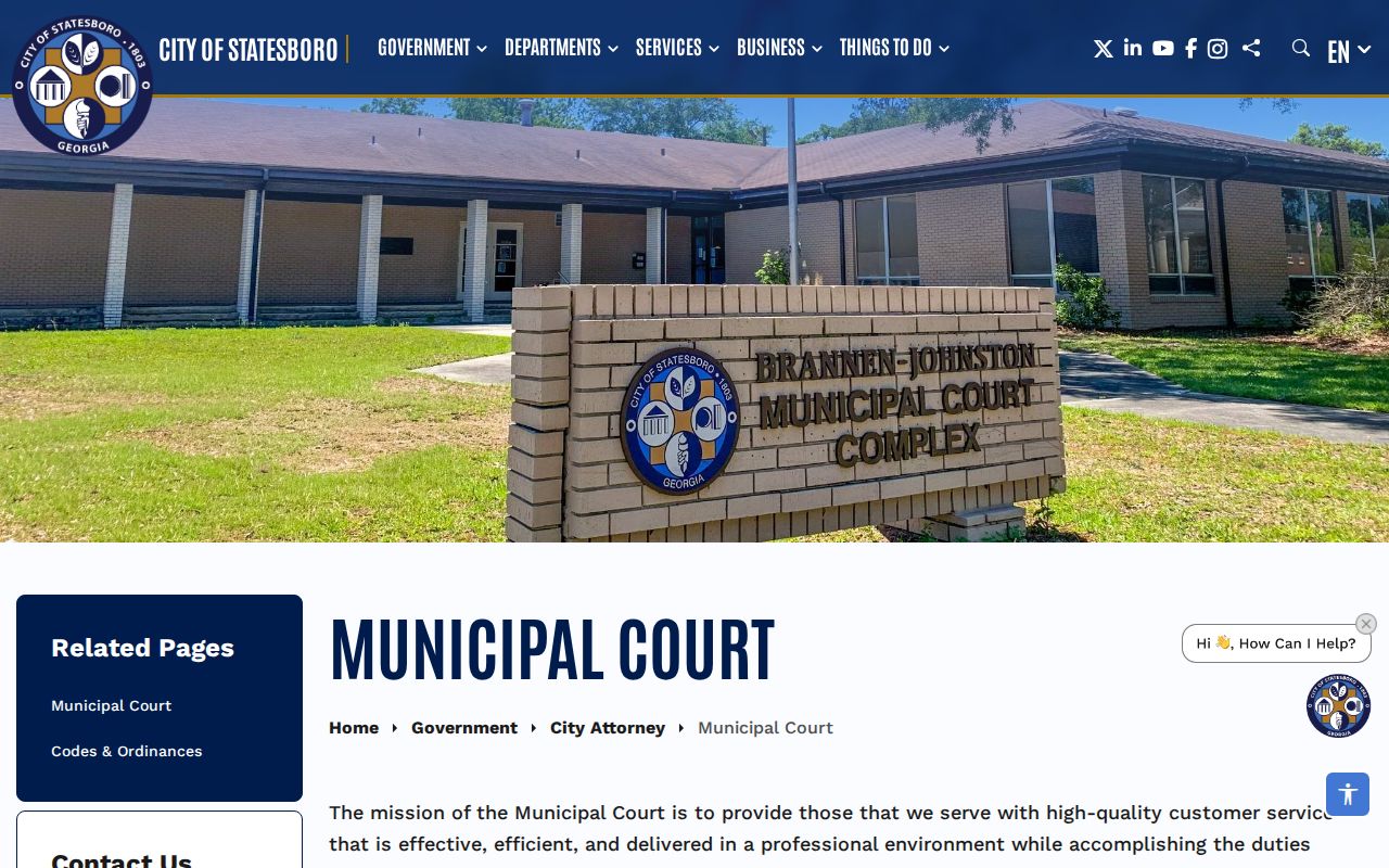 Statesboro warrant and municipal court payment and appearance information