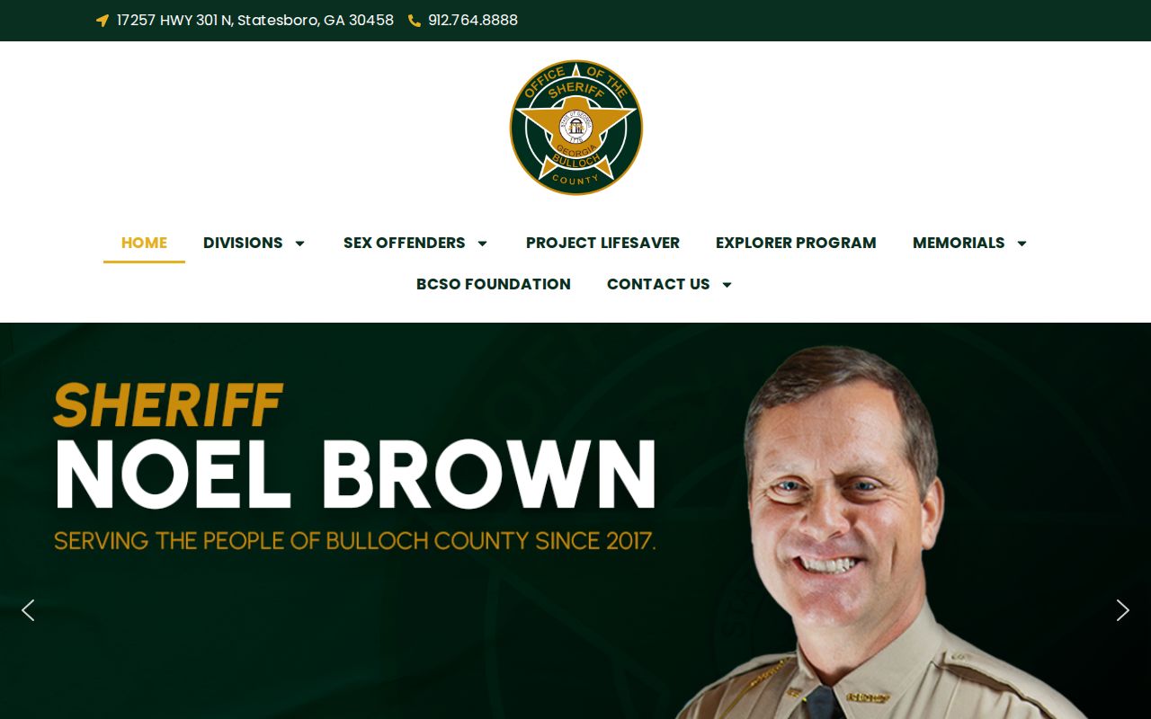 Bulloch County Sheriff official home page and public service navigation